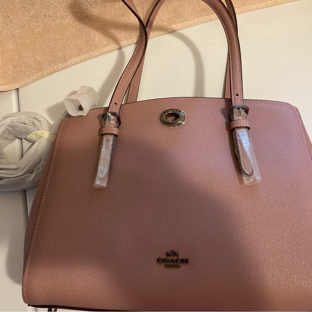 Coach Pink Satchel with Structured Design and Double Handles
